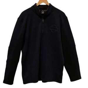 Harley Davidson Men’s Blue 1/4 zip Pullover Fleece Size Large